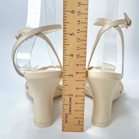 Reformation Margot Leather Wedges Ivory Strappy Sandals Size 7 - Picture 10 of 14